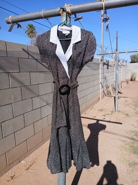 Pola Dot DressUrban Outfitters Black Dress with White Collar
